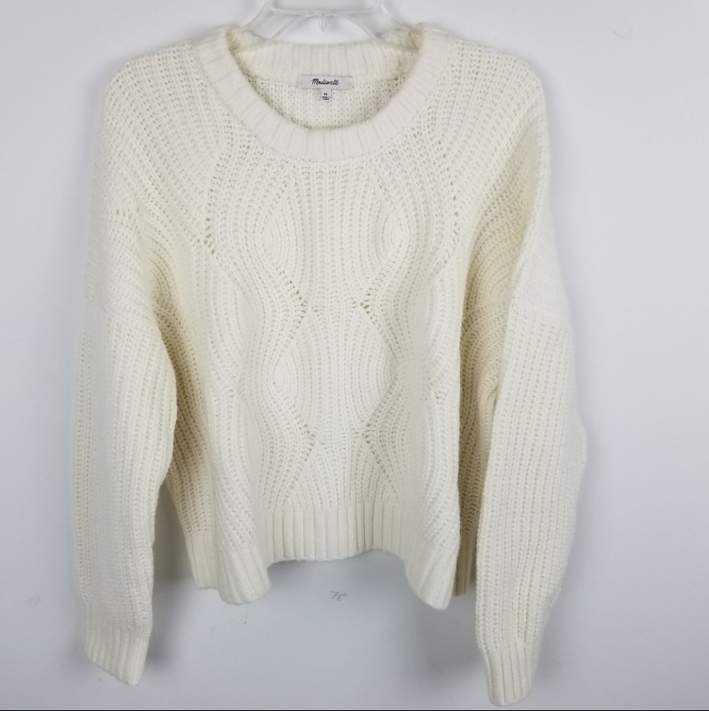 Madewell Cream Cable Knit Sweater XL NWT